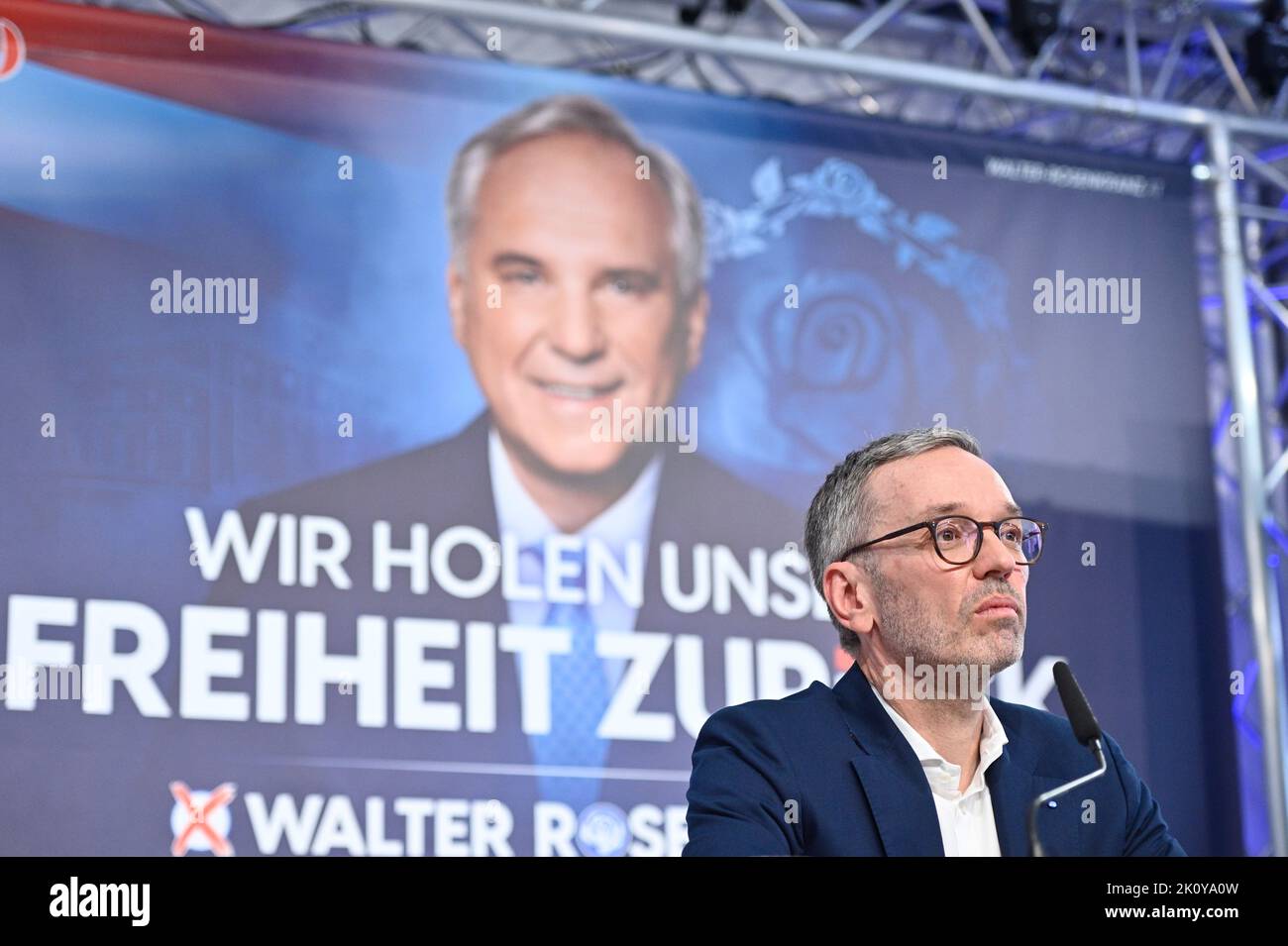 Vienna, Austria. 14th Sep, 2022. Second Poster campaign for the federal presidential election on October 9, 2022 with FPÖ Federal Party Chairman Herbert Kickl. Credit: Franz Perc/Alamy Live News Stock Photo