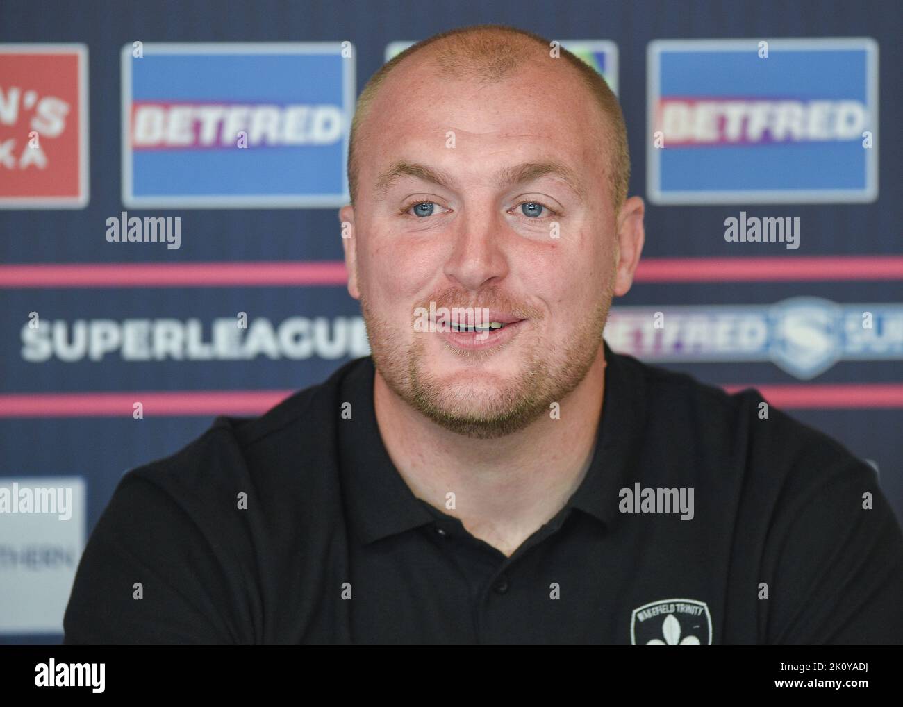 Wakefield, UK. 14th Sep, 2022. Wakefield Trinity new Head Coach Mark Applegarth. Rugby League Betfred Super League, Wakefield Trinity New Coach Appointment Press Conferance at Be Well Support Stadium, Wakefield, UK Credit: Dean Williams/Alamy Live News Stock Photo