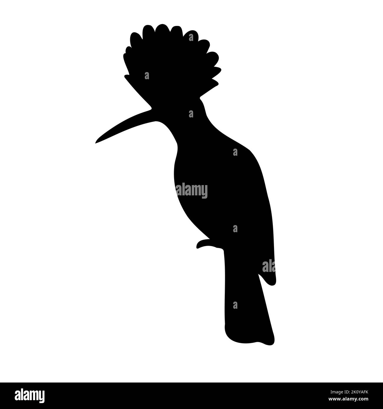Vector hand drawn hoopoe bird silhouette Stock Vector