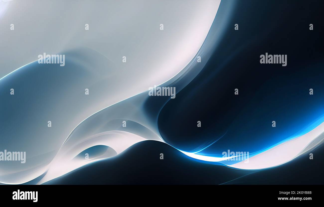 Abstract blue and white waves background. Subtle gradinets, flow liquid ...