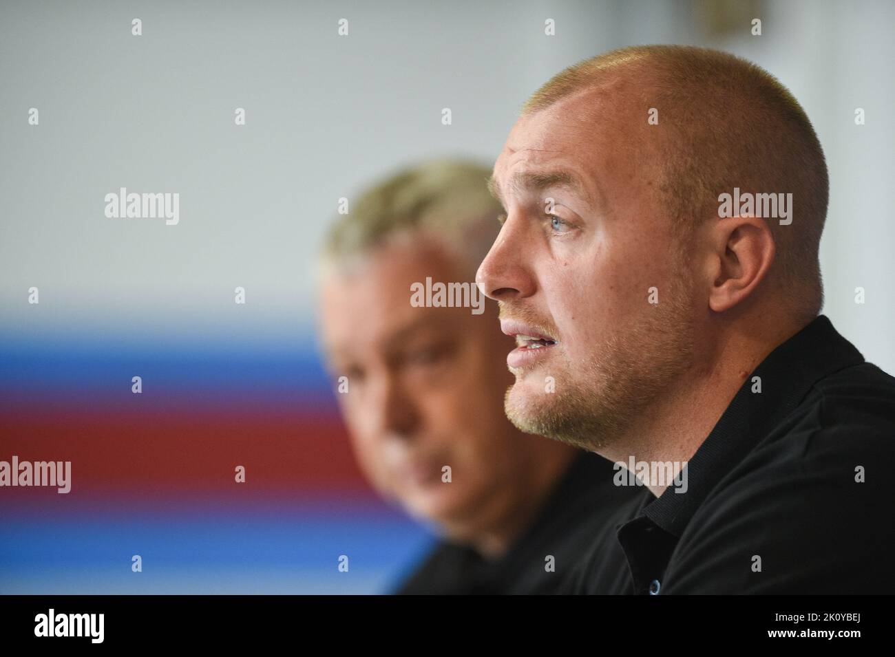 Wakefield, UK. 14th Sep, 2022. Mark Applegarth new Head Coach of Wakefield Trinity. Rugby League Betfred Super League, Wakefield Trinity New Coach Appointment Press Conferance at Be Well Support Stadium, Wakefield, UK Credit: Dean Williams/Alamy Live News Stock Photo