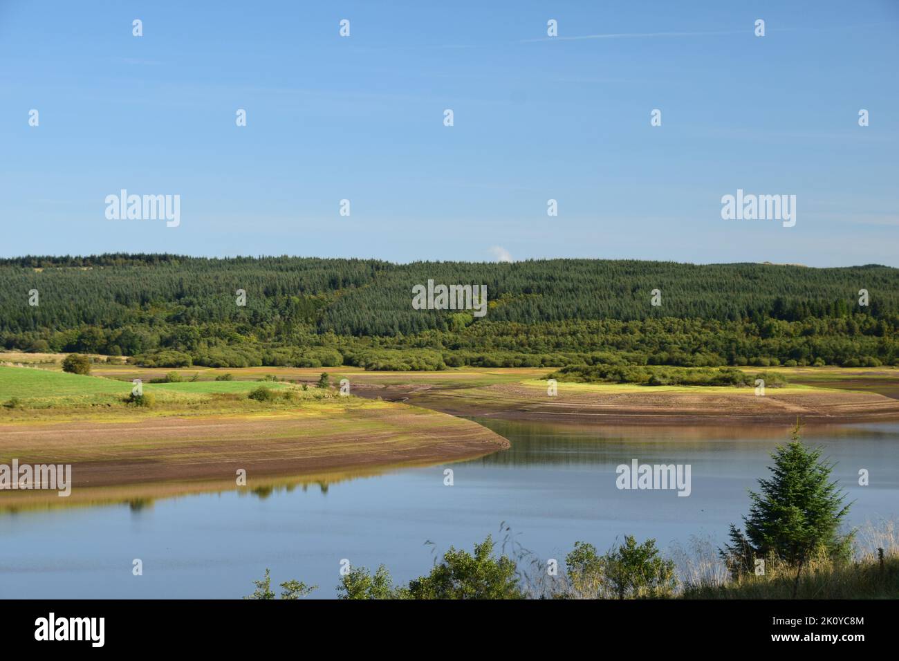 Stocks reservoir in Bowland Lancashire showing effects of drought with