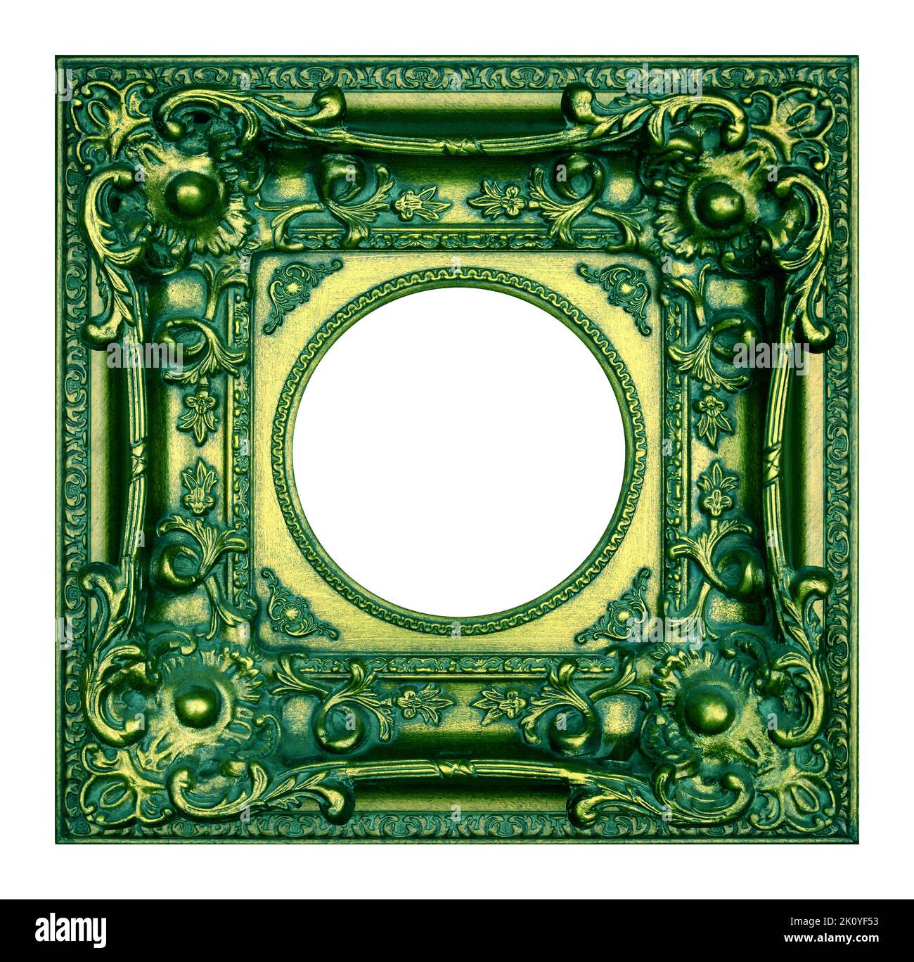 Vintage green frame isolated on the white background Stock Photo - Alamy