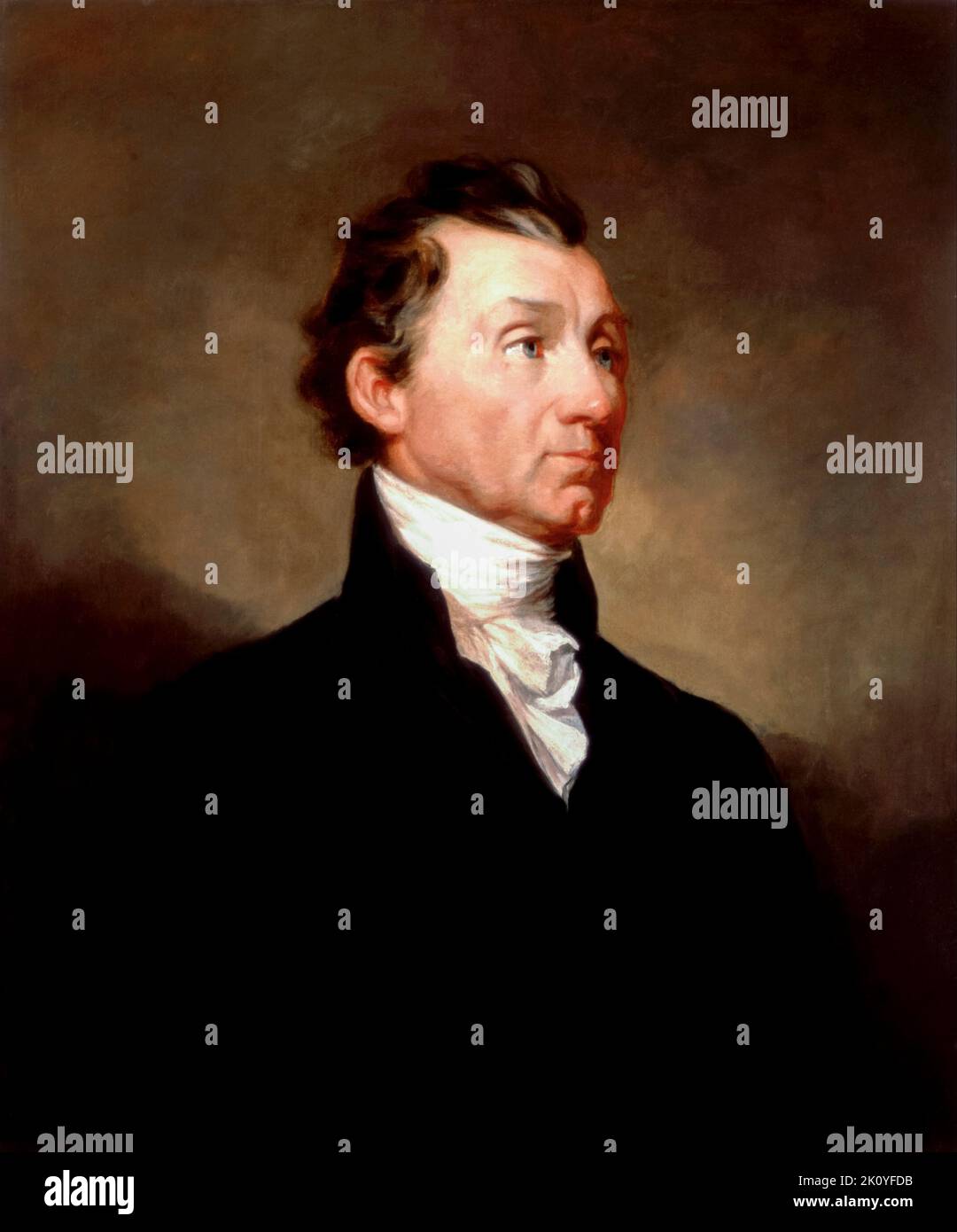 James Monroe (1758-1831), American statesman and Founding Father, Fifth President of the United States, portrait painting in oil on canvas by Samuel Finley Breese Morse, circa 1819 Stock Photo