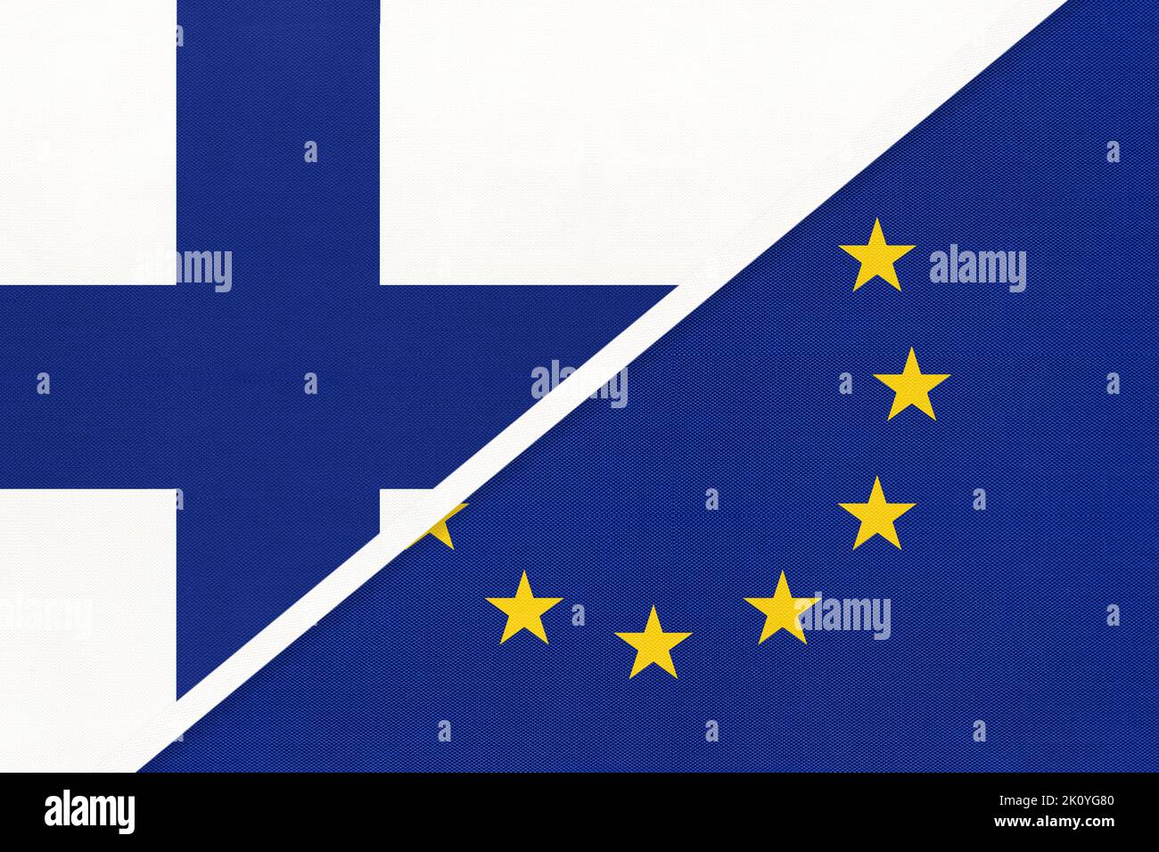 Finland and European Union, symbol of country. Finnish vs EU national ...