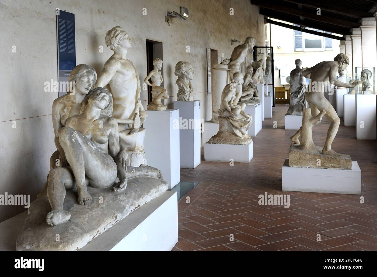Pietrasanta (Lucca, Tuscany), sketches museum, collection of chalk moulds for following copies in marble Stock Photo