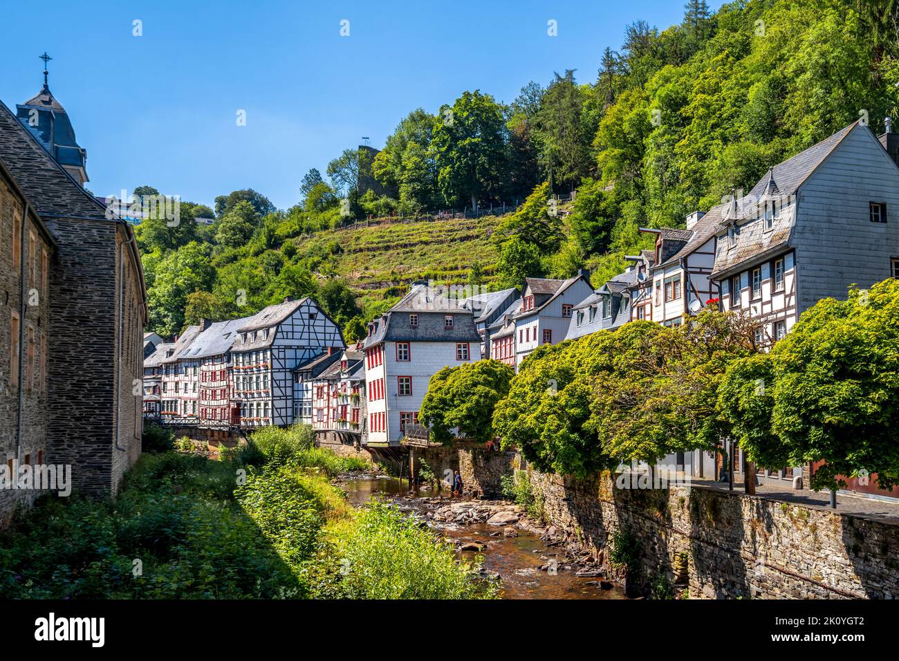 Historical city of Monschau, Eifel, Germany Stock Photo