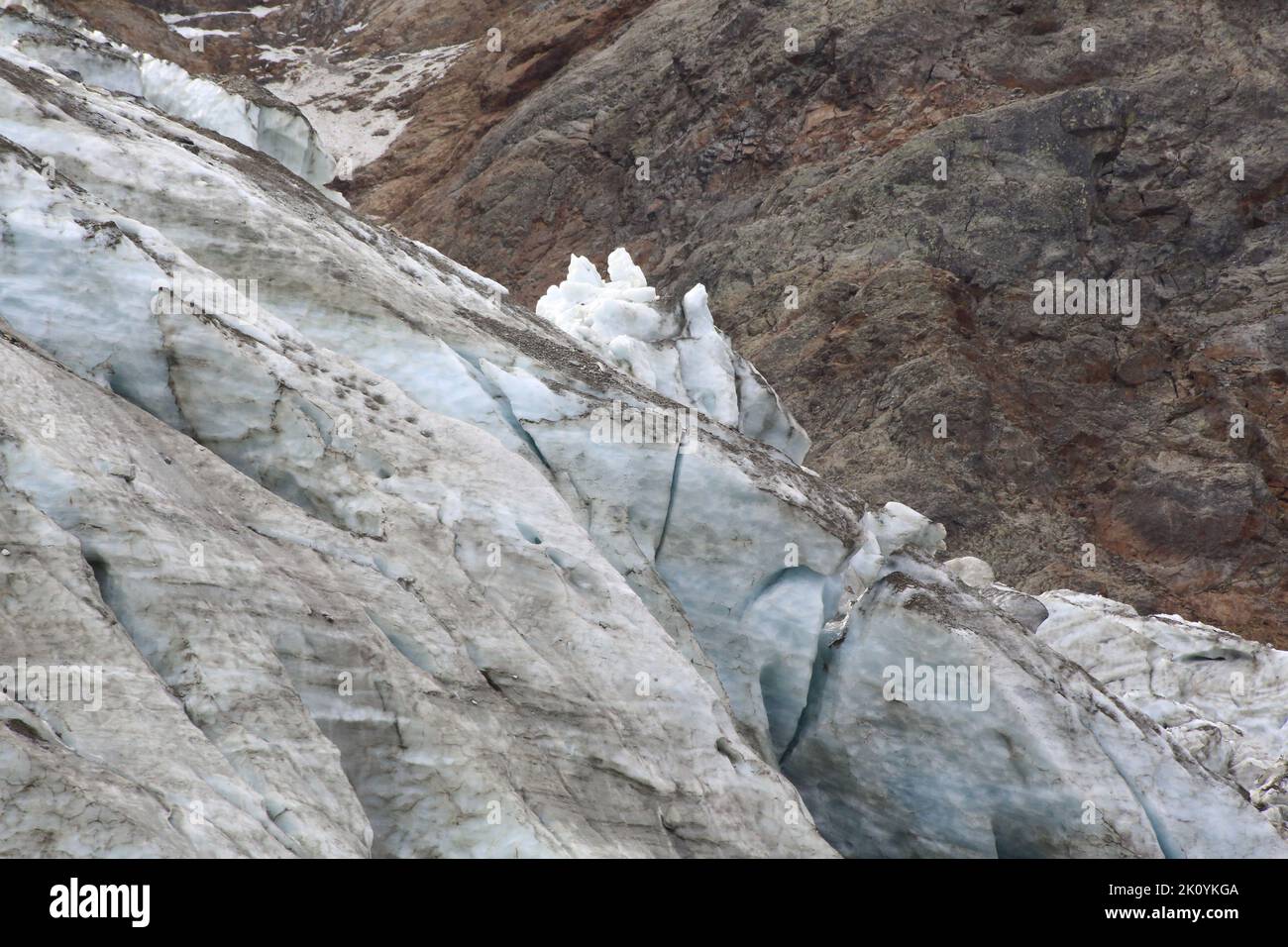 Séracs du glacier de Bionnassay. Vue du Nid d'Aigle. Saint-Gervais-les-Bains. Haute-Savoie. Auvergne-Rhône-Alpes. France. Europe. Stock Photo