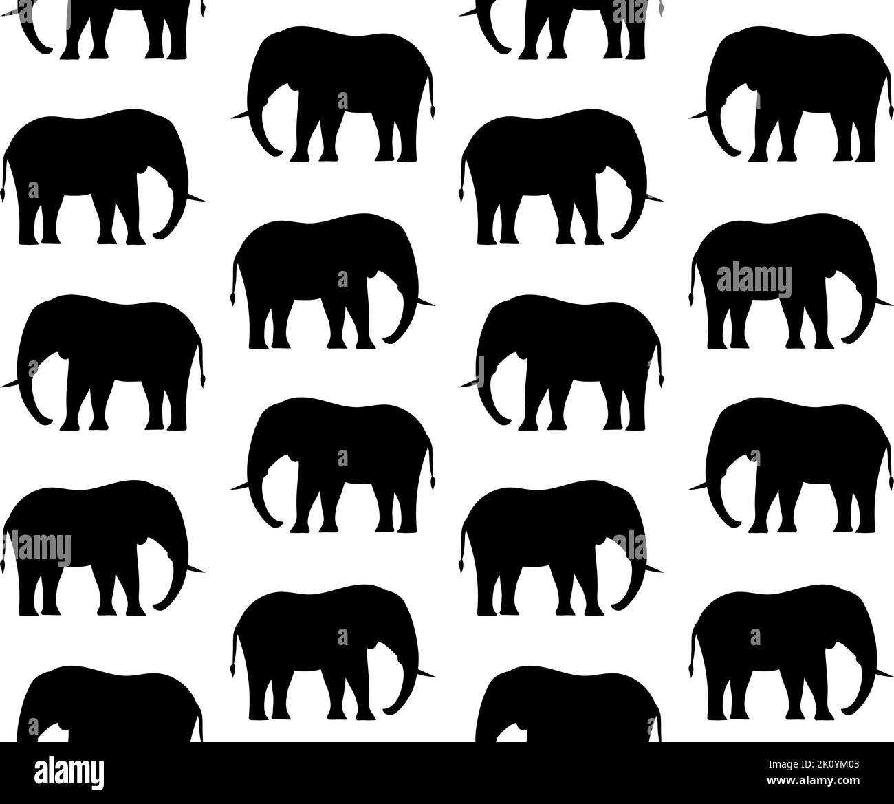Vector seamless pattern of elephant silhouette Stock Vector Image & Art ...
