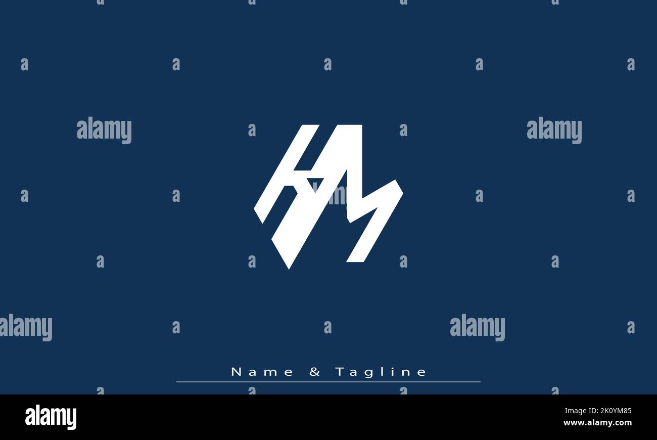 Alphabet letters Initials Monogram logo KM , MK Stock Vector