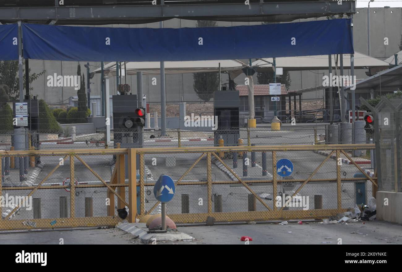 Jenin Checkpoint Jenin. 14th Sep, 2022. Photo taken on Sept. 14, 2022 shows al-Jalama ...
