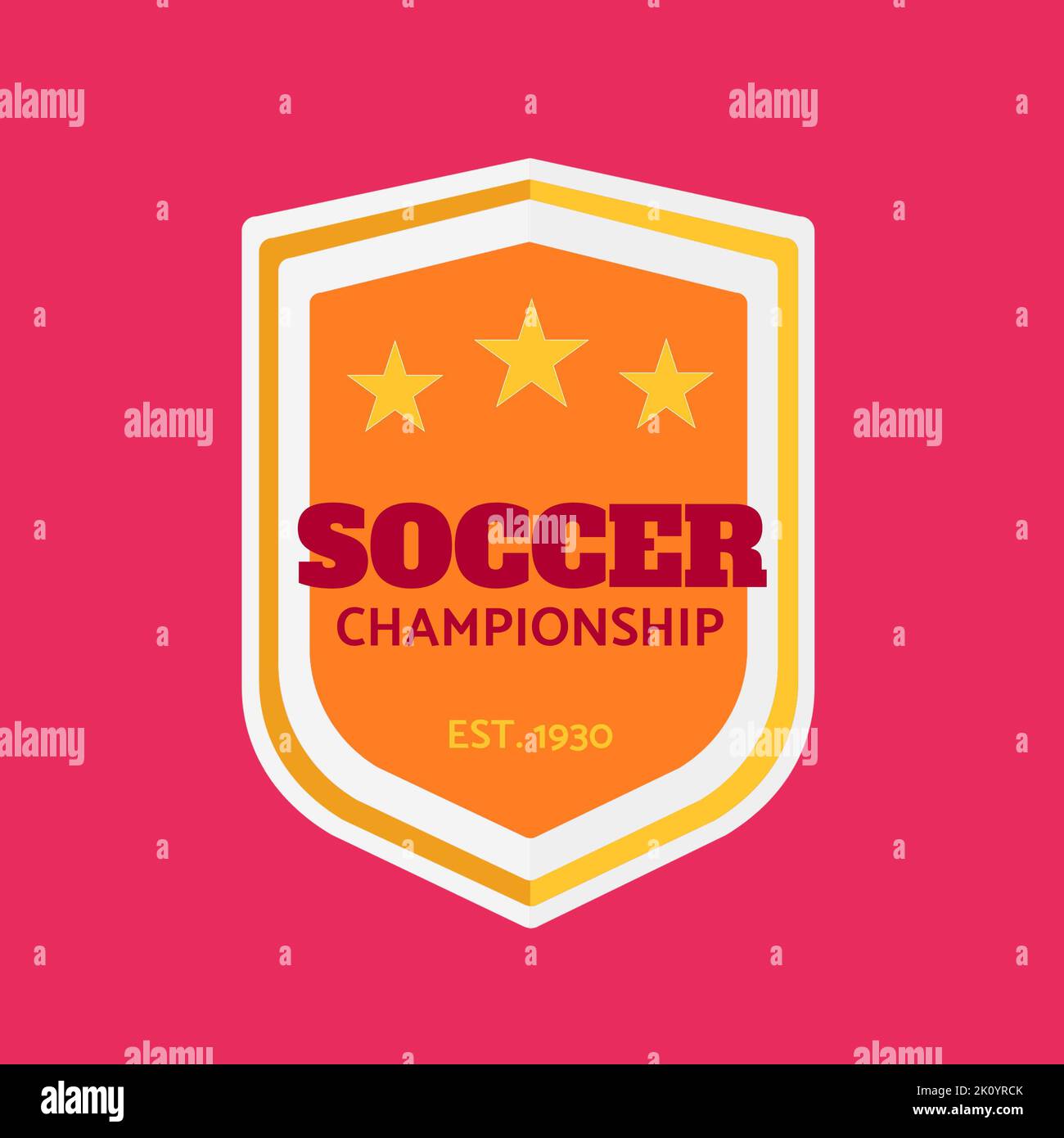 Composition of logo with soccer championship text on red background Stock Photo