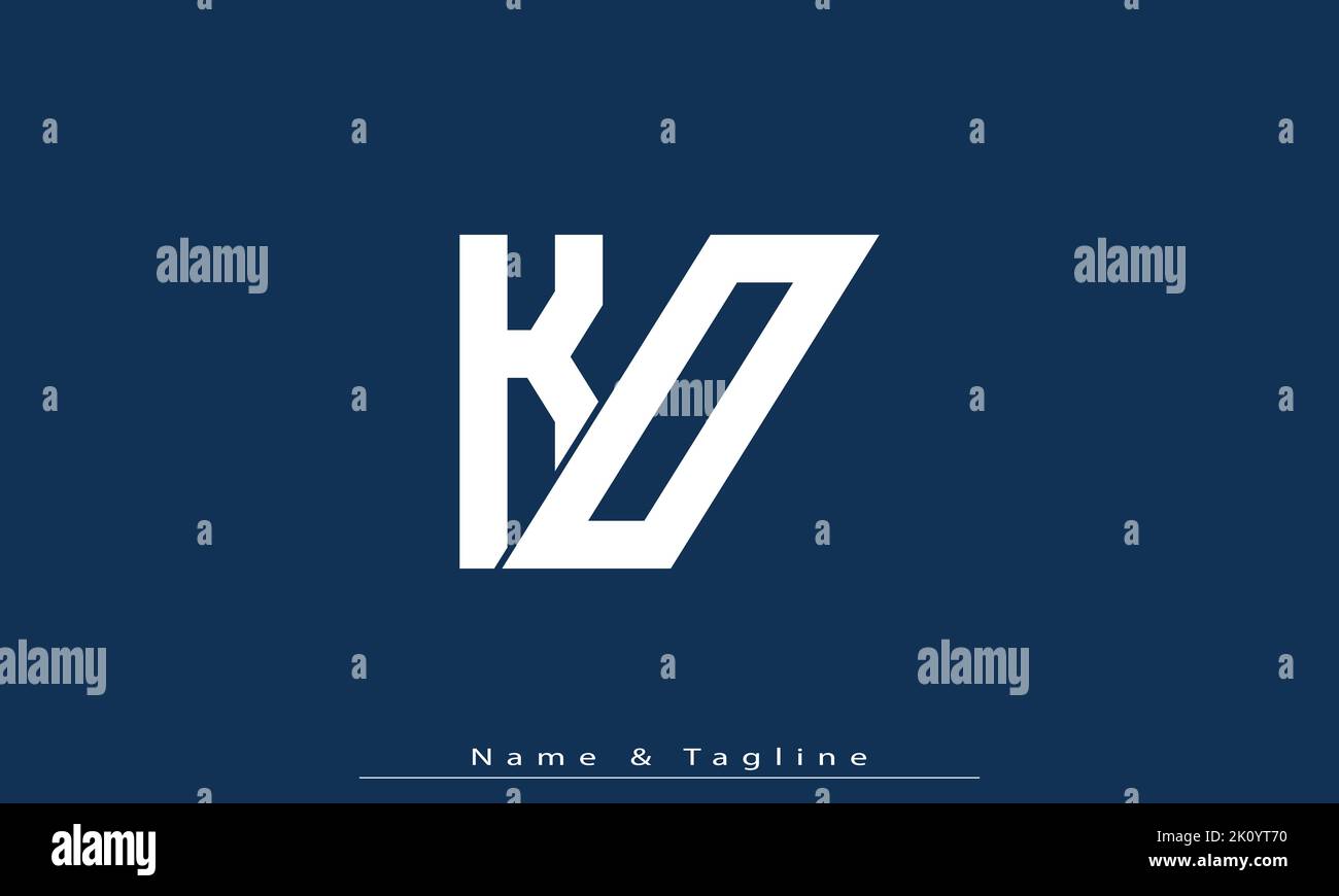 Alphabet letters Initials Monogram logo KO, OK Stock Vector