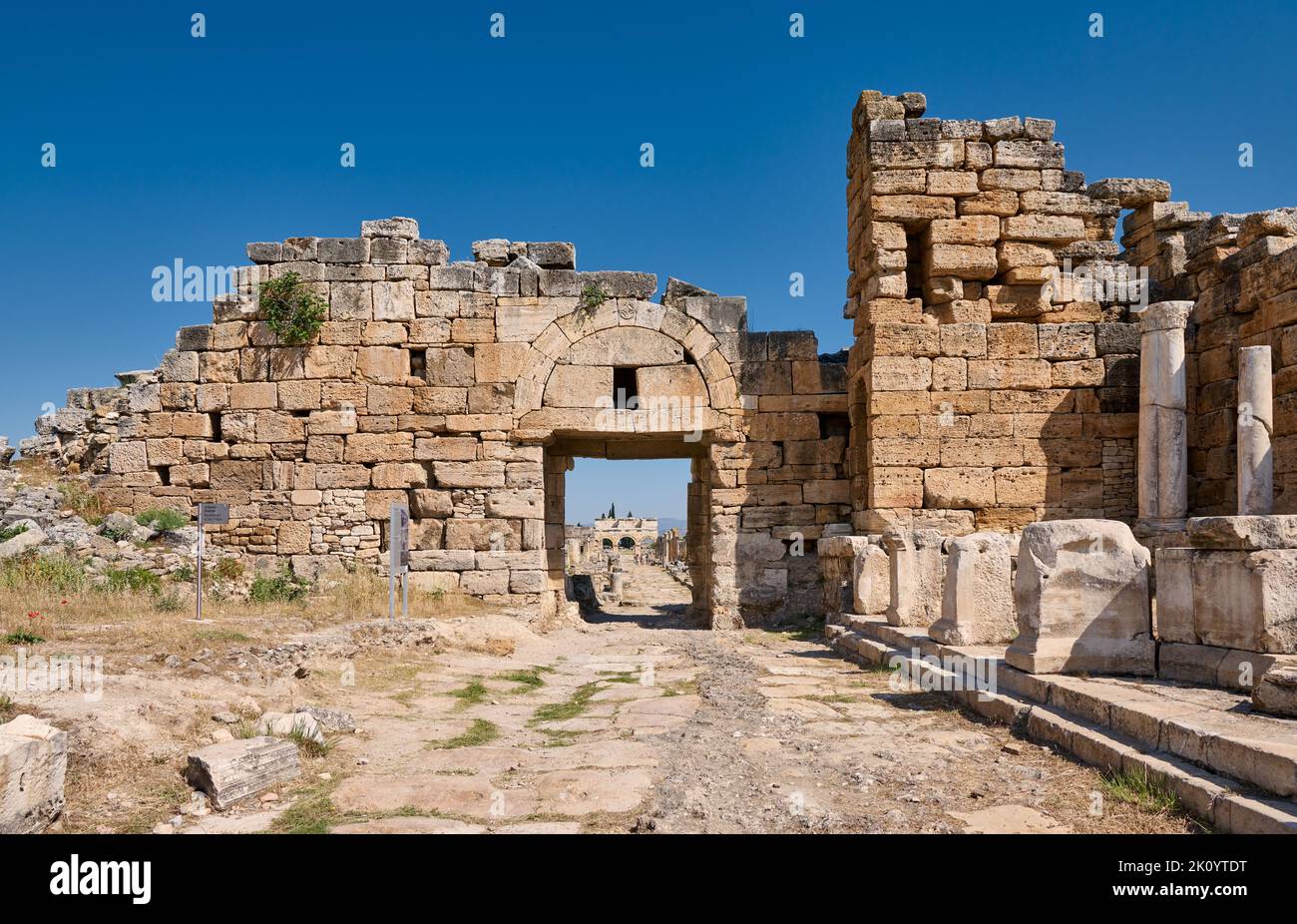 Greek Gate Byzantine gate in Greek Hierapolis Pamukkale Archeological Site ...