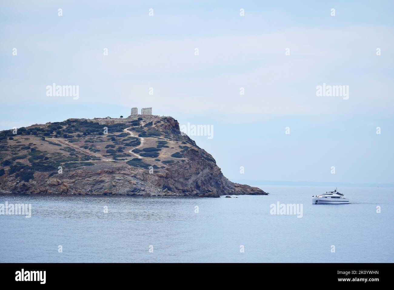 Temple of poseidon boat hi-res stock photography and images - Alamy