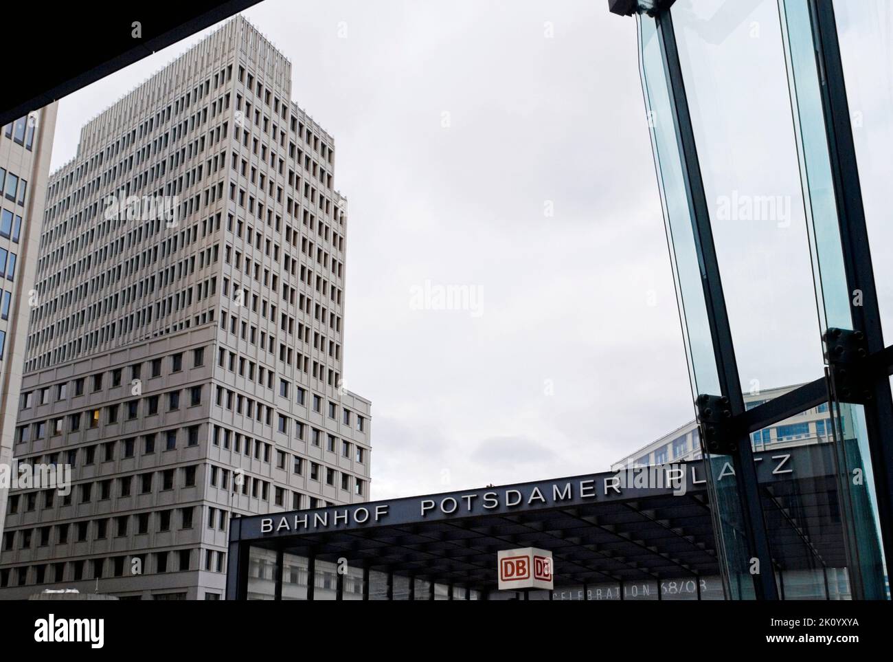 exteriors of Potsdamer Platz train station and office building - Berlin - Germany Stock Photo