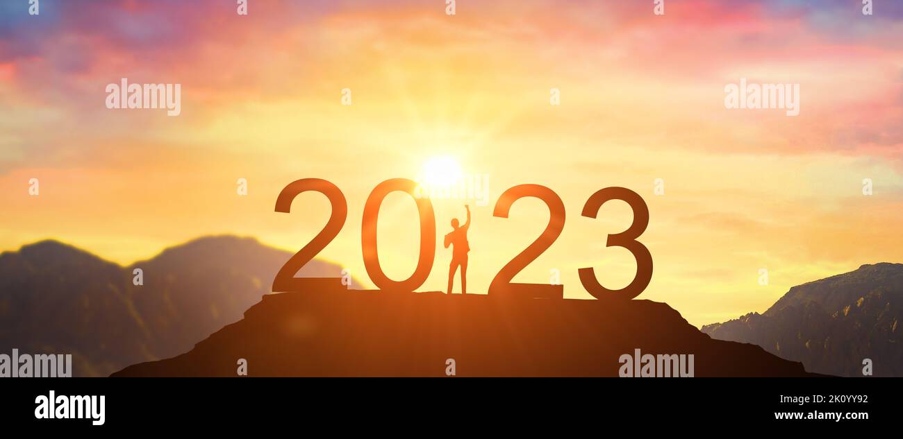 2023. New Year 2023, New Start motivation inspirational quote message