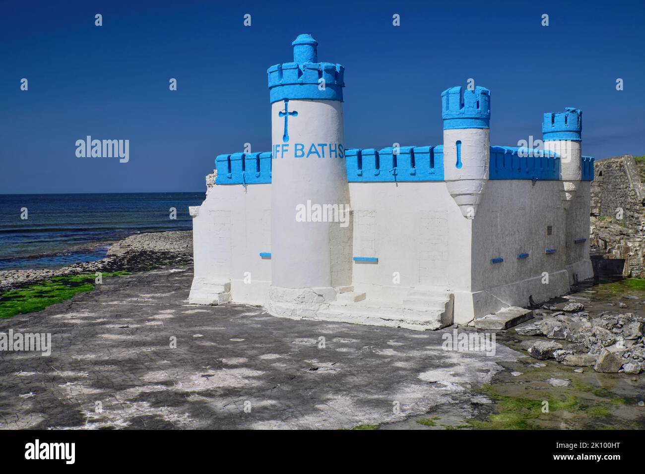 Ireland, Co.Sligo, Enniscrone, The Old Cliff Baths, Built on the rocks