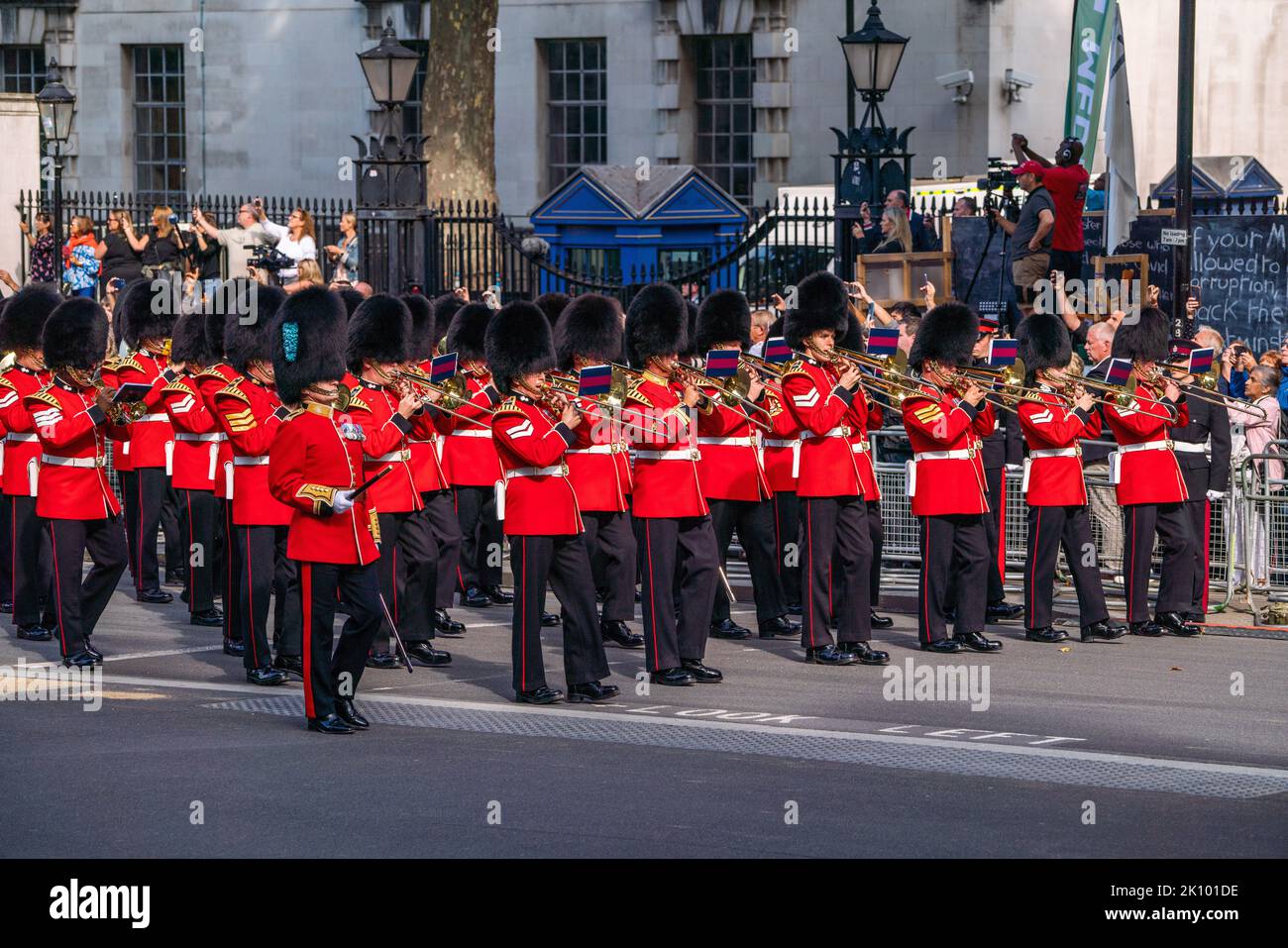 Whitehall London UK. 14 September 2022. The first battallion of the