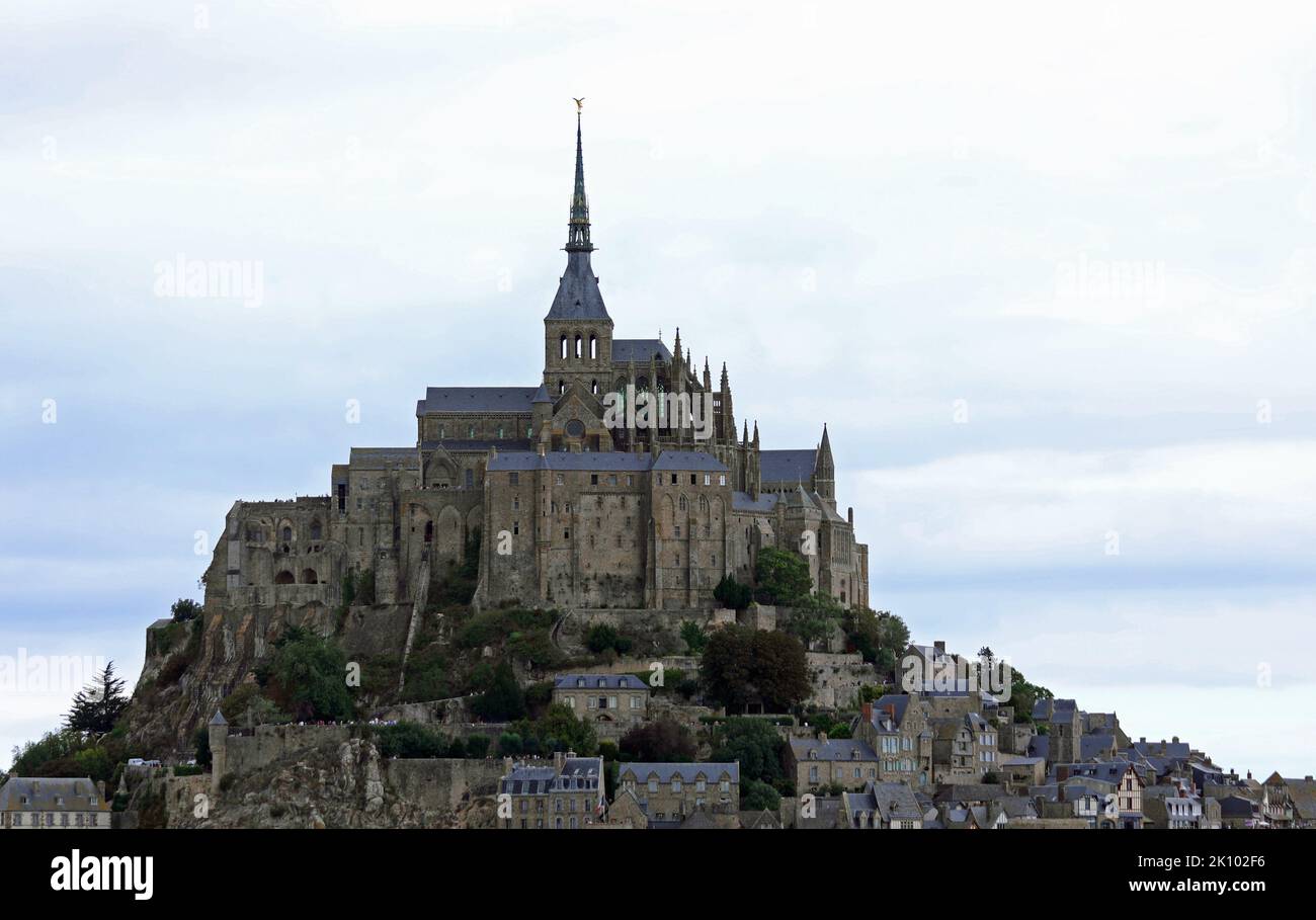 island with the wonderful abbey of Mont Saint Michel in France at low