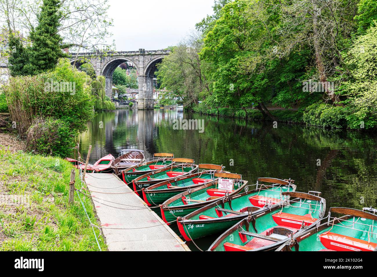 Knaresborough Viaduct,Knaresborough river Nidd,Knaresborough Town, Yorkshire, UK, England