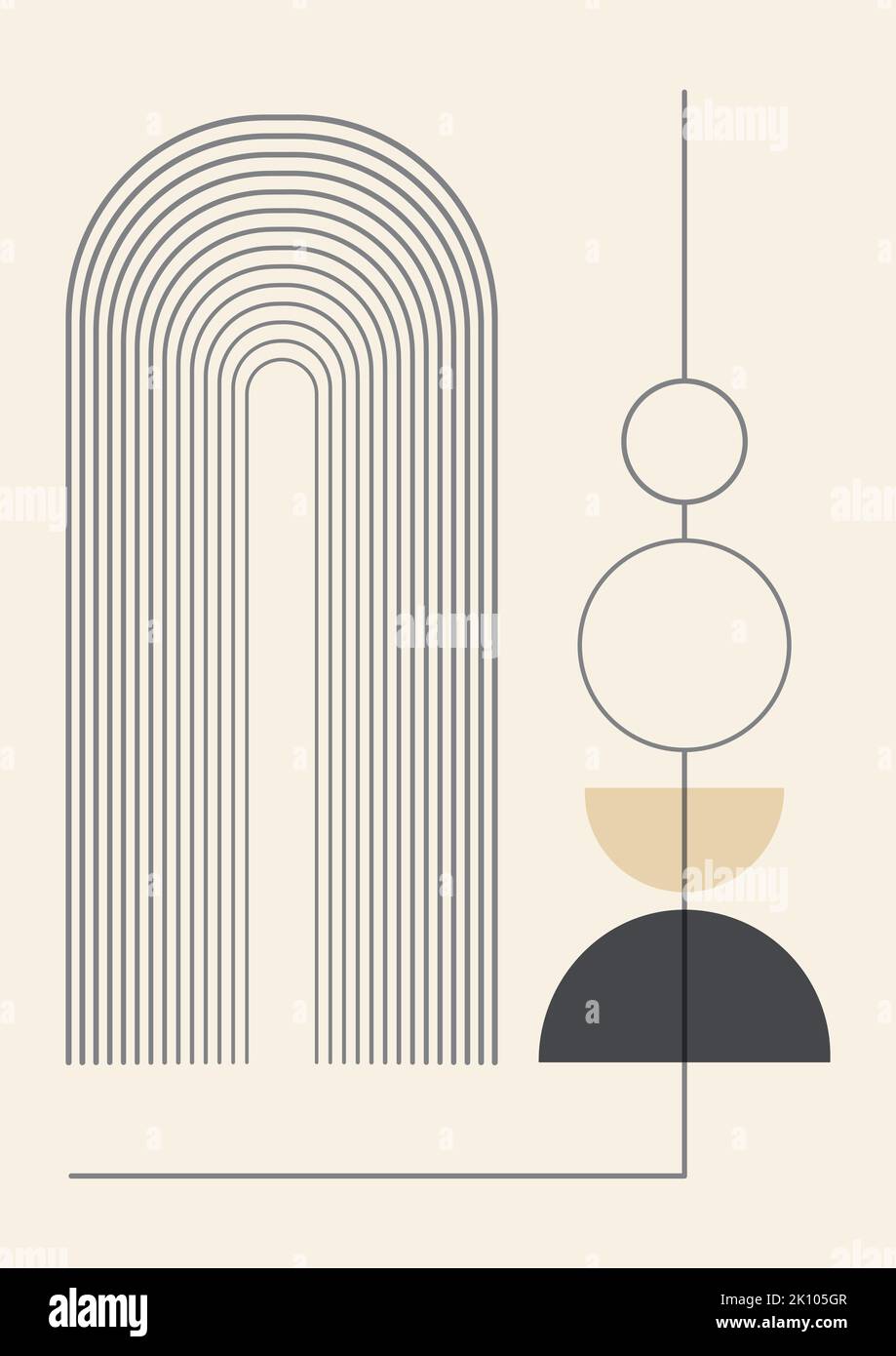 Photo inspiration: Fresh Look at Minimalist Lines And Geometric Elements Poster Set Modern Aesthetic