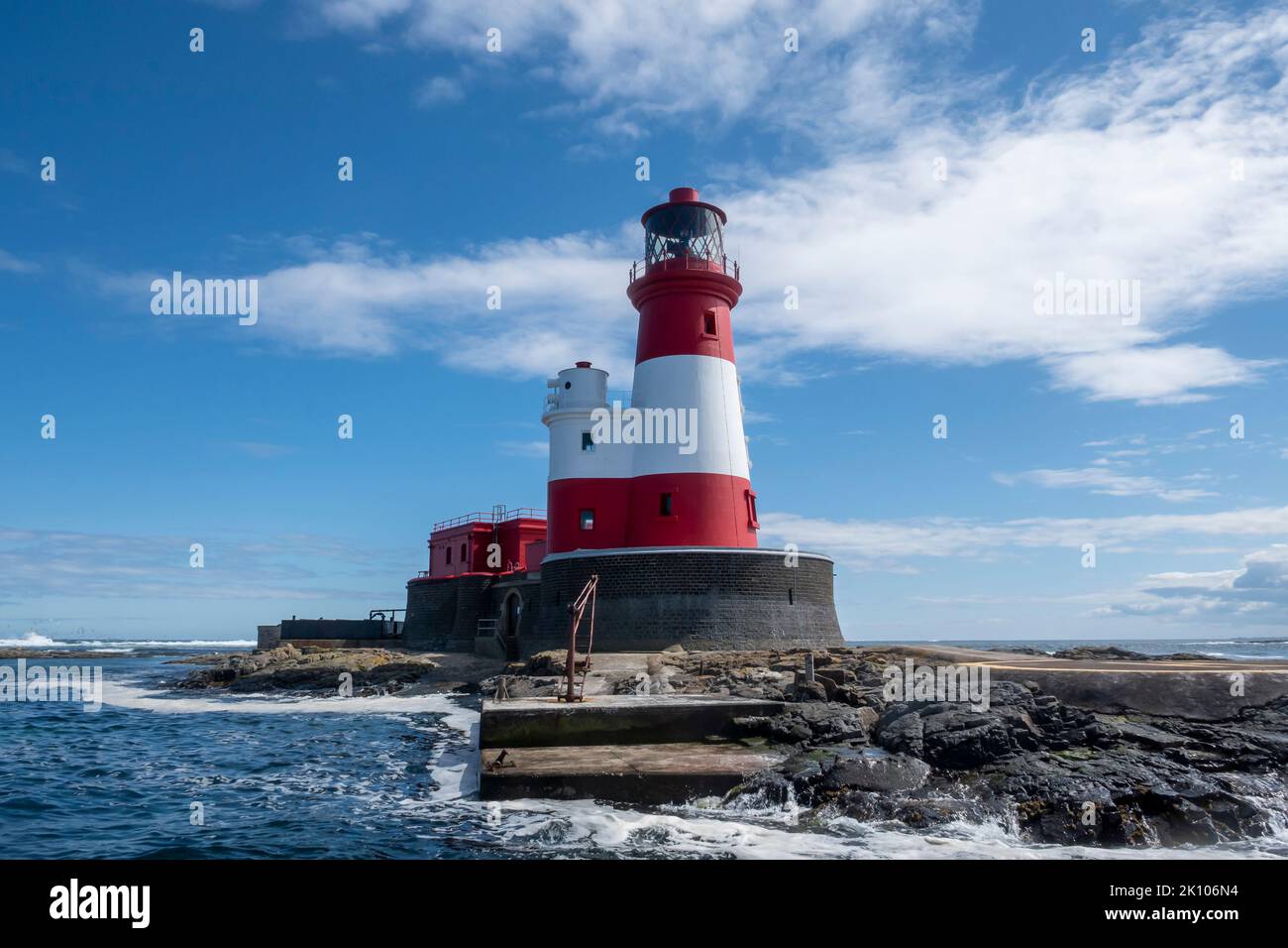 longstone lighthouse farne islands from the north Stock Photo