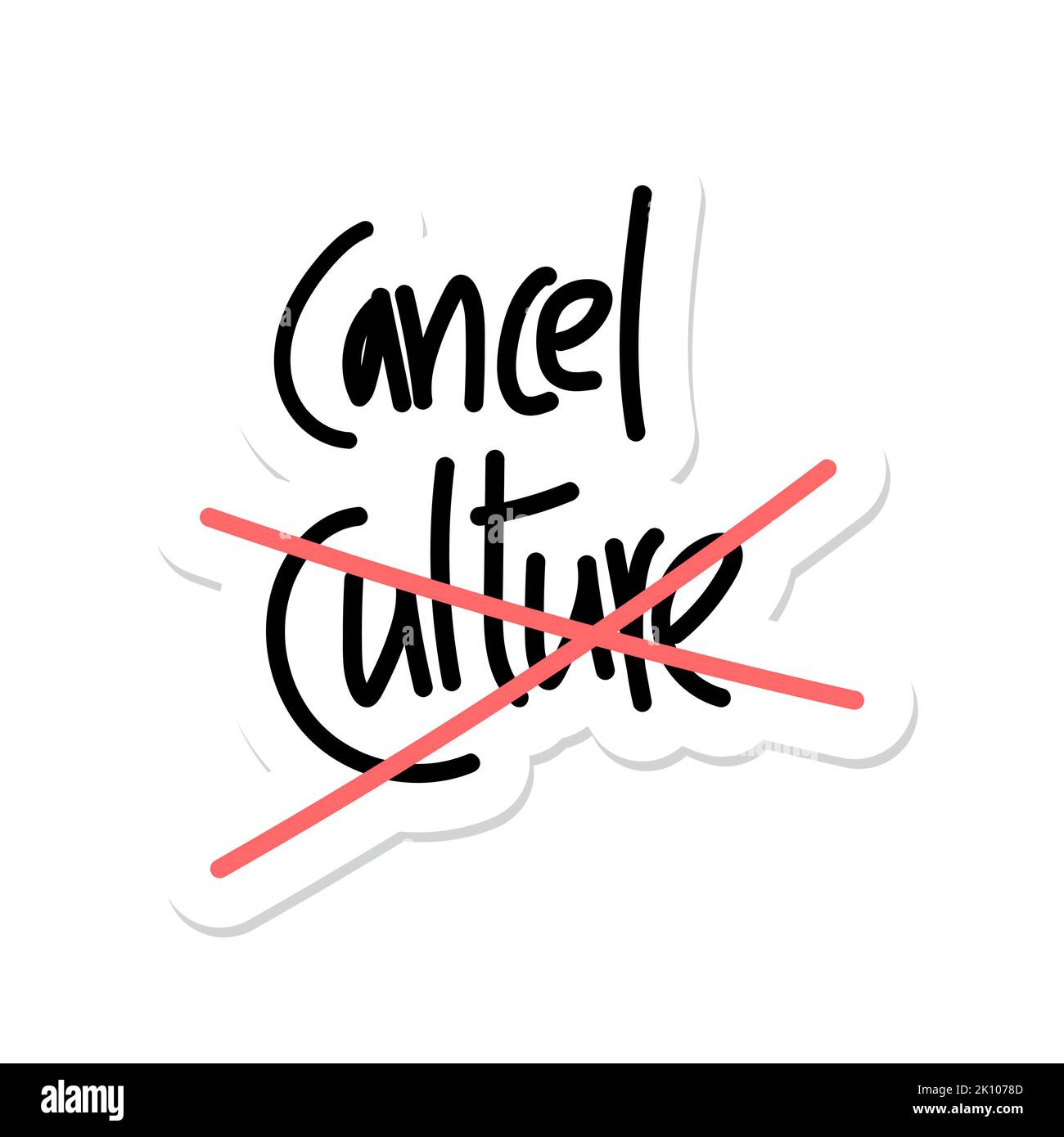 Cancel culture is a form of shaming the actions or opinions of a public figure, company, or organization. Gen z slang word in eps vector Stock Vector