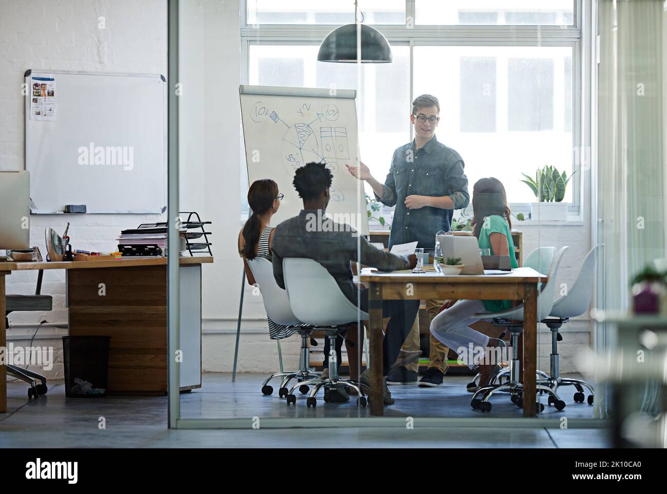 Making an important point. a group of coworkers in a boardroom meeting. Stock Photo