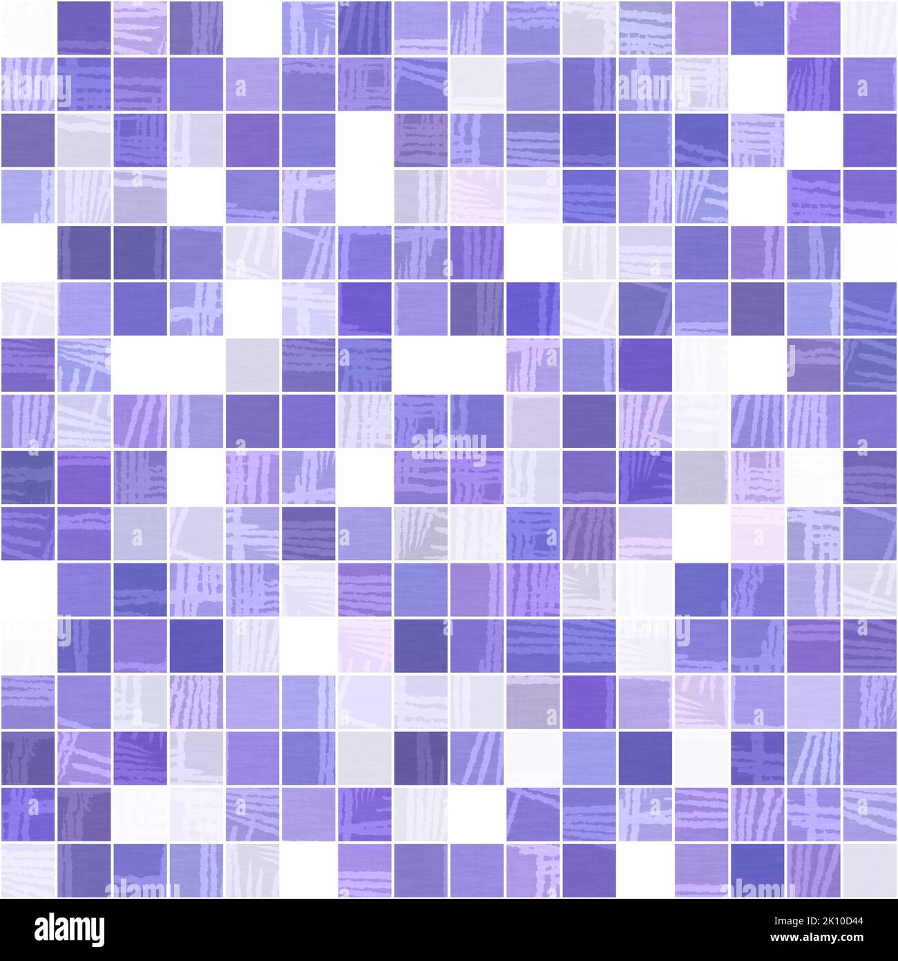 Tiny purple geometric mosaic pixel grid seamless pattern. Modern square ...