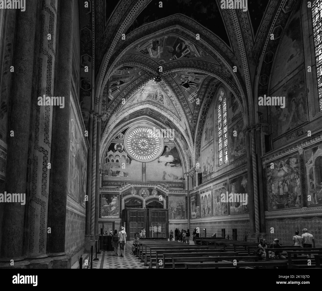 Ancient Papal basilica of San Francesco of Assisi. Art and religion. Stock Photo