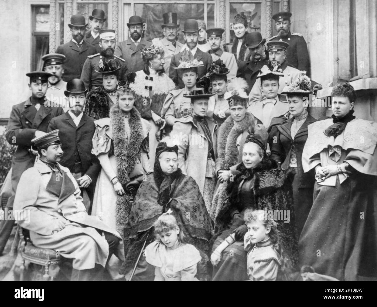QUEEN VICTORIA  (1819-1901) with some of her extended family of children and grandchildren Stock Photo