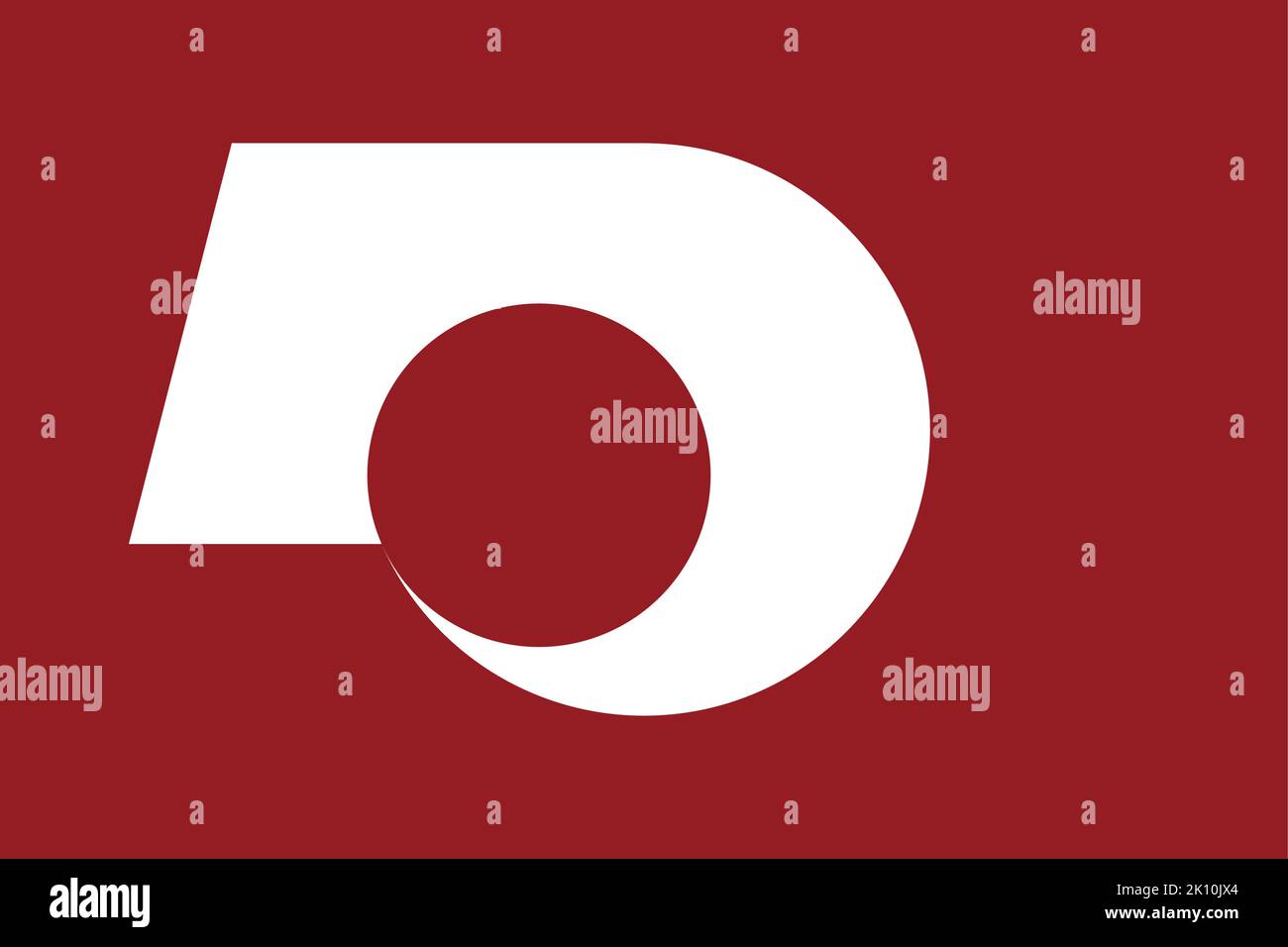 Flag of Kumamoto Prefecture (Japan) vector, bear root Stock Vector