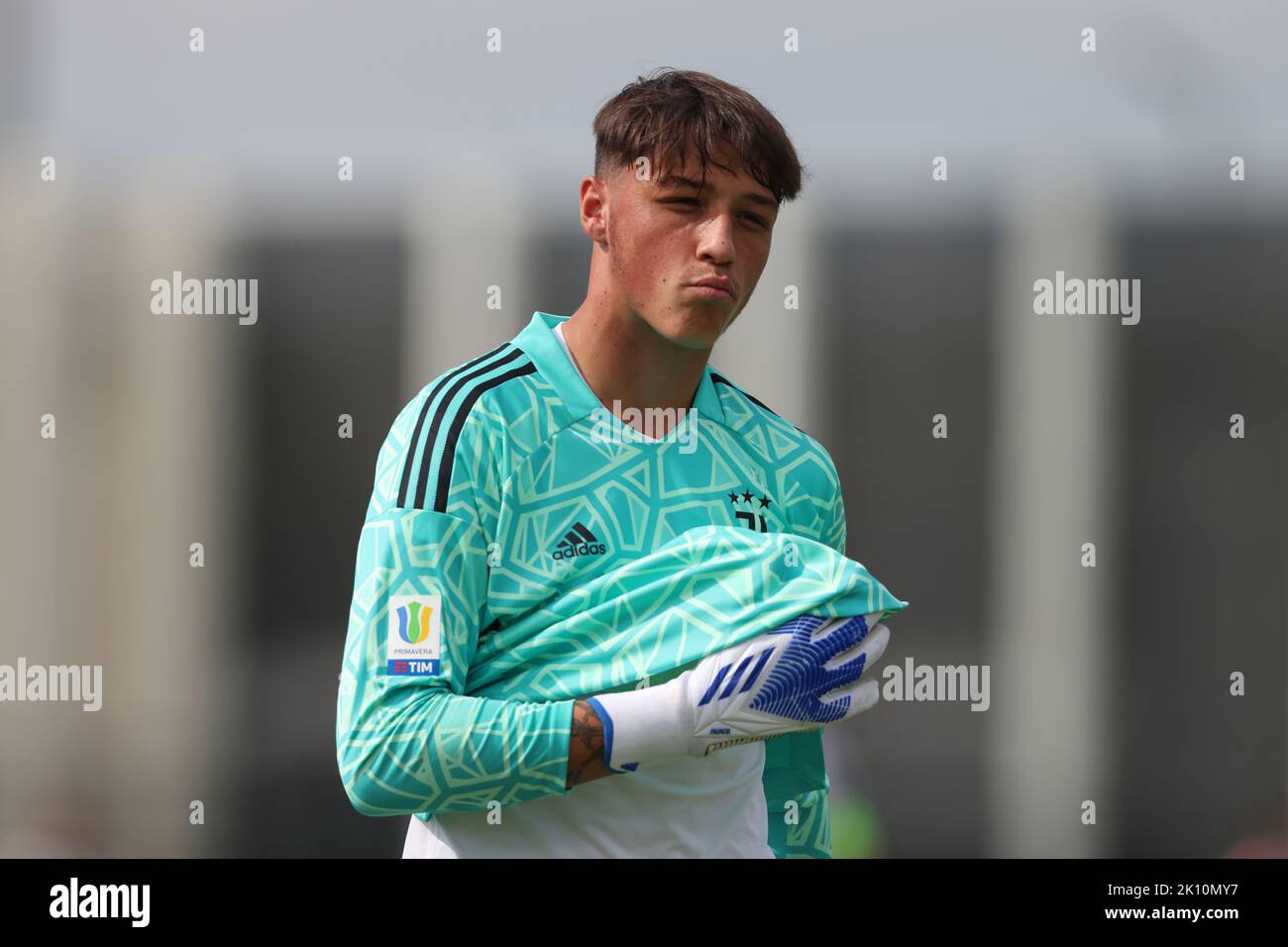 Vinovo, Italy. 14th Sep, 2022. Giovanni Daffara of Juventus reacts during  the UEFA Youth League match