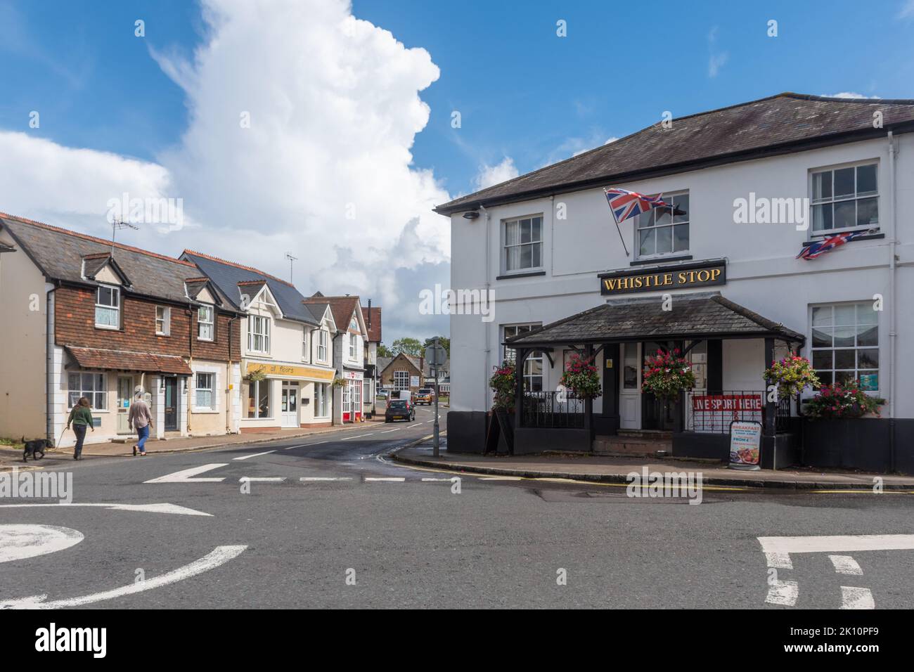 Whistle Stop pub in Liss village centre, East Hampshire, England, UK Stock Photo