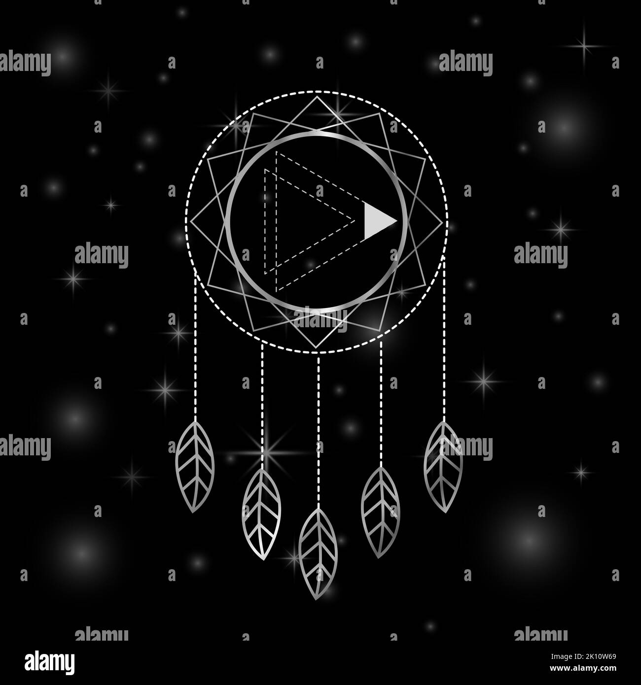 Native American Indian dreamcatcher in Silver Stock Photo