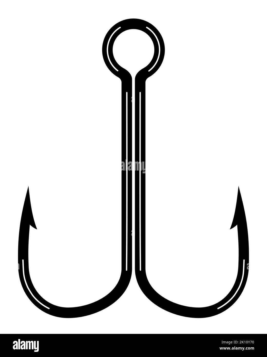 Illustration of a double fishing hook Stock Vector Image & Art Alamy