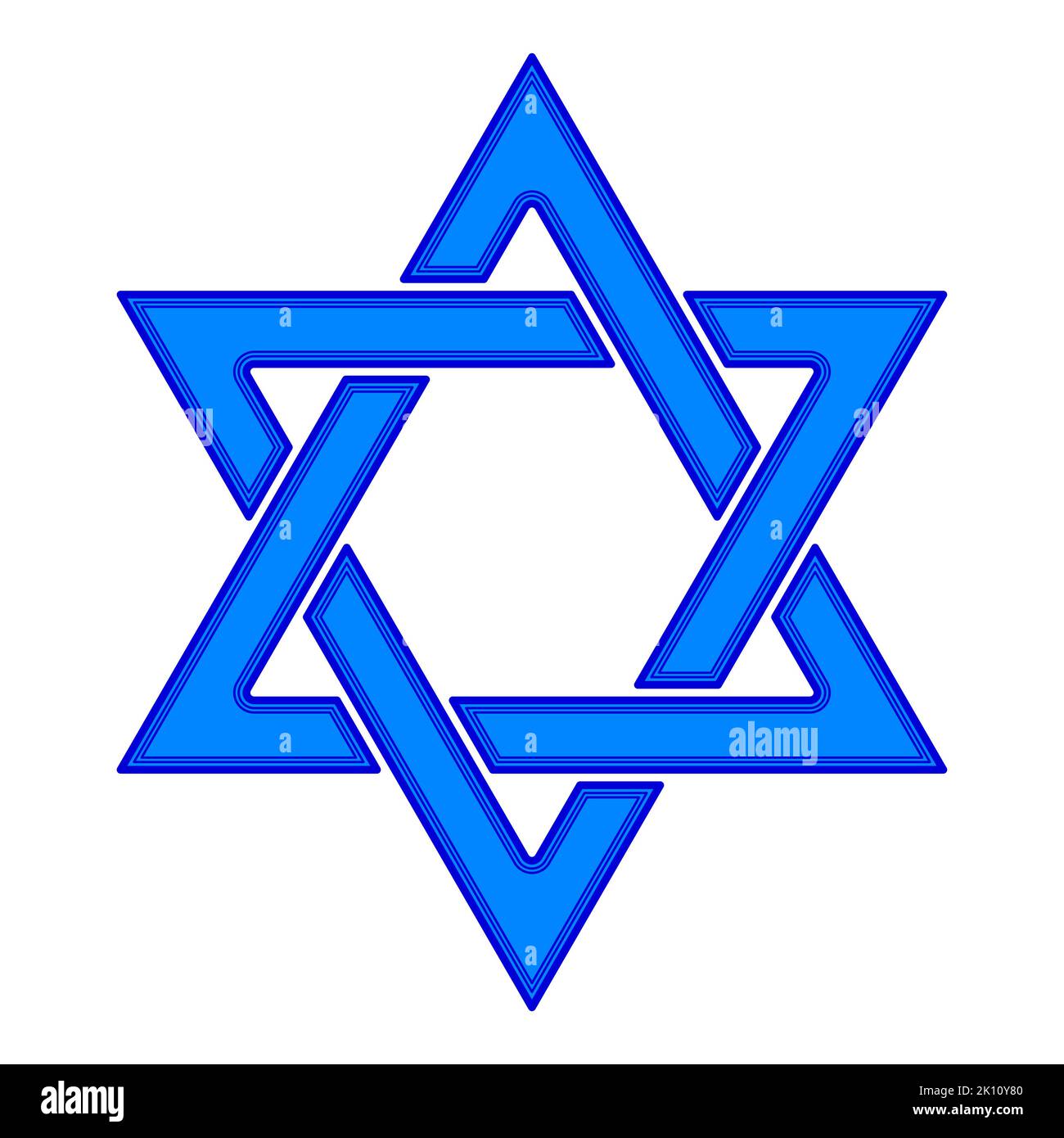 Abstract blue Star of David icon Stock Vector