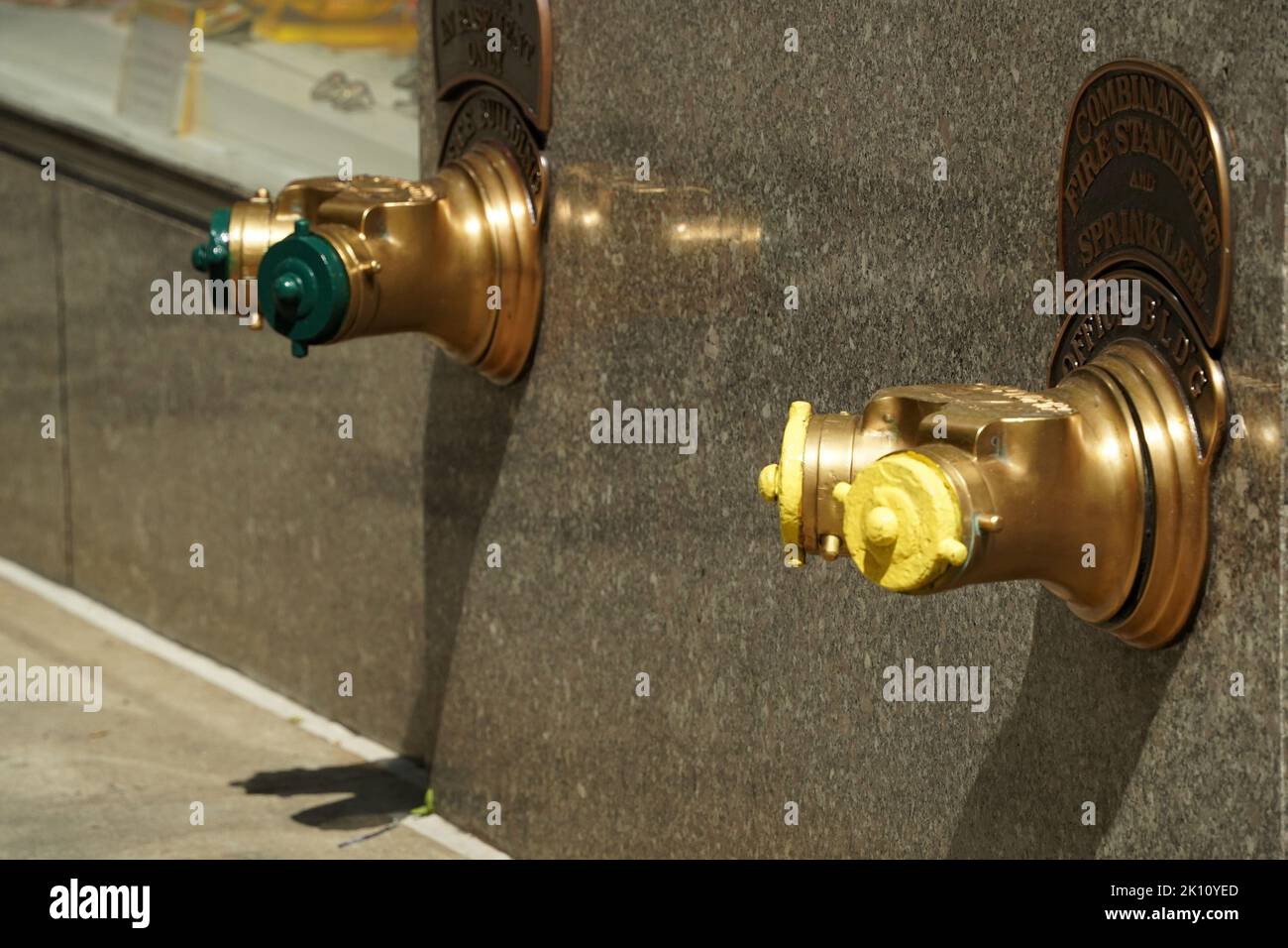 new york building fire sprinkler detail Stock Photo