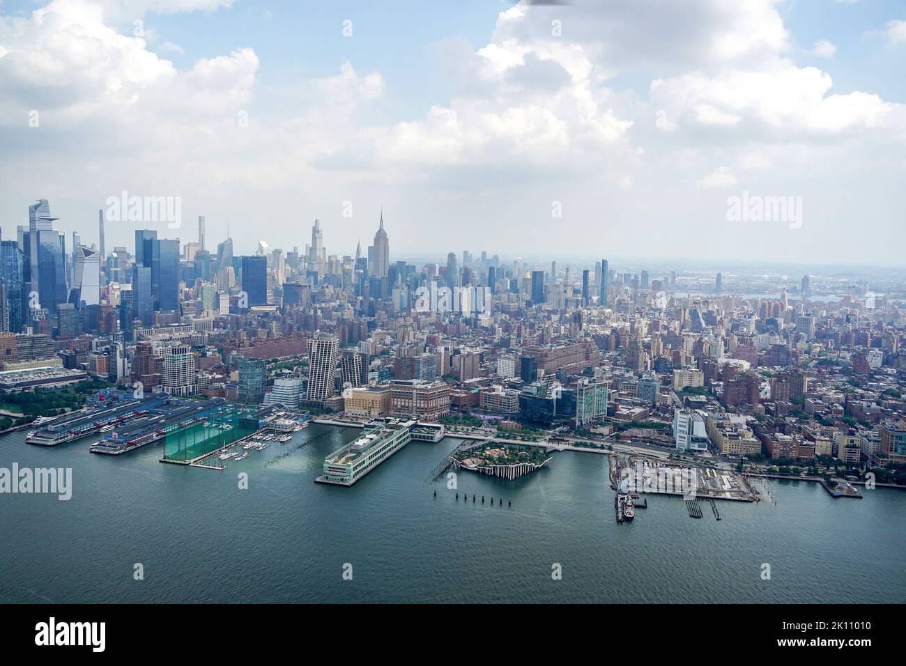 new york city manhattan helicopter tour aerial cityscape panorama Stock ...