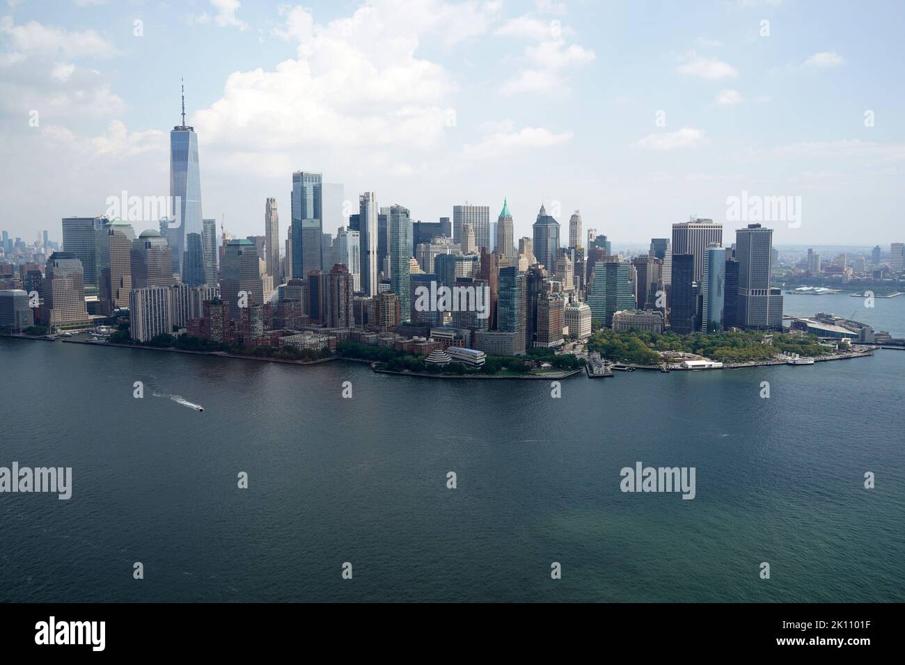 new york city manhattan helicopter tour aerial cityscape panorama Stock ...