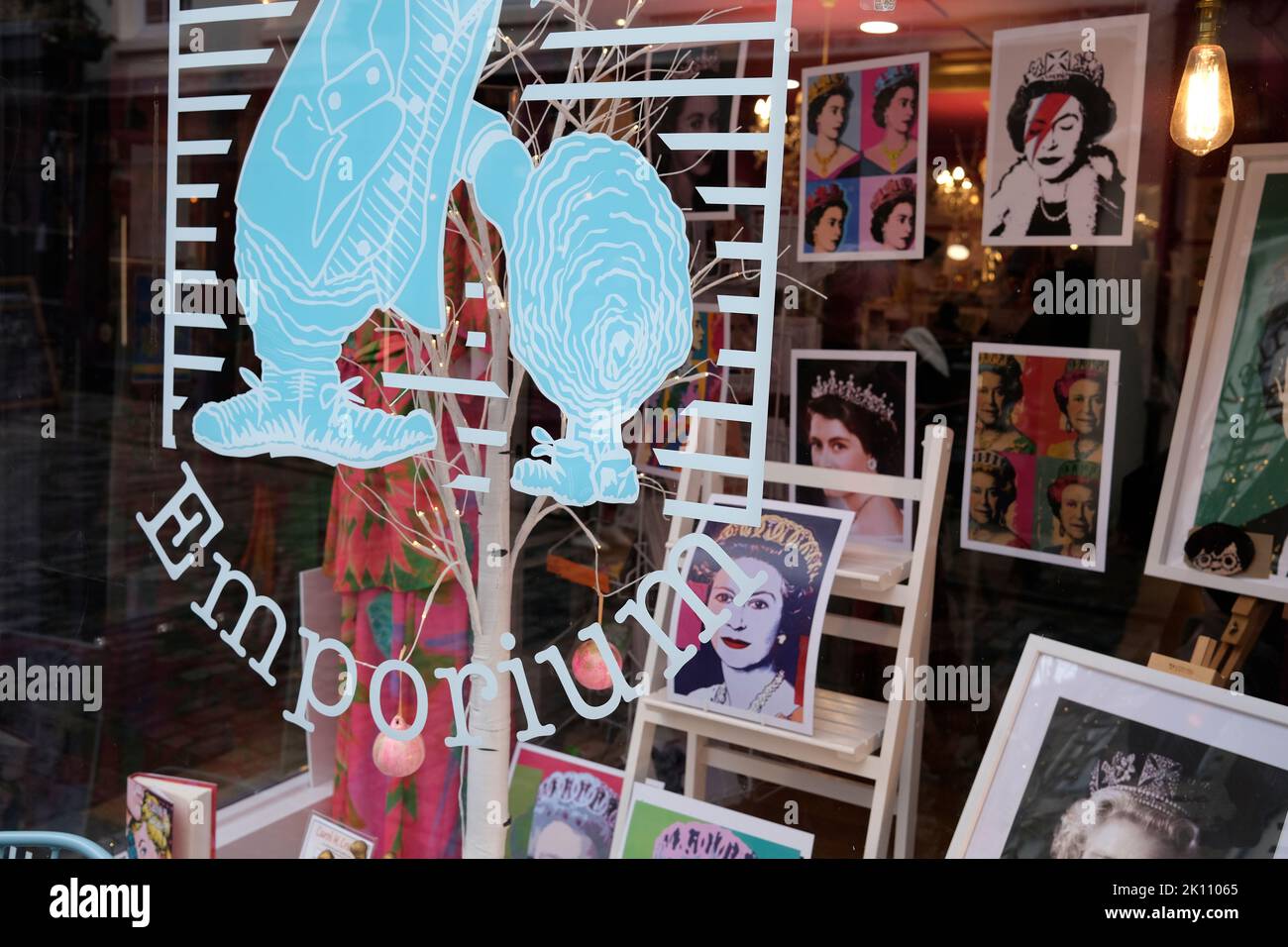 queen elizabeths II photographs window display in the emporium retail