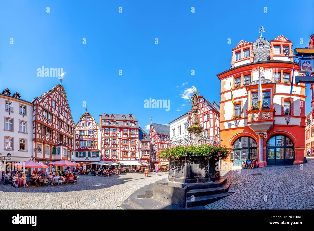 Historical city of Bernkastel Kues, Moselle, Germany Stock Photo
