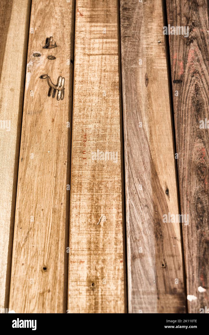 Treated wood Stock Photo