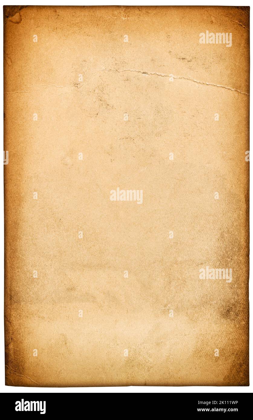 Used paper parchment background. Old grungy cardboard with stains Stock Photo