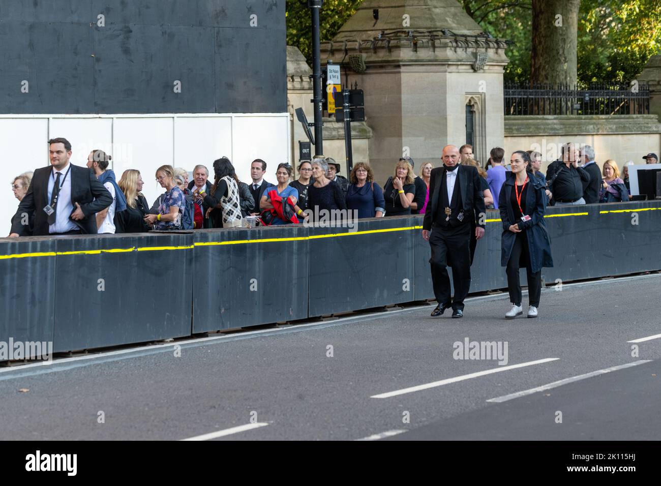 London, UK. 14th Sep, 2022. People queuing outside the Houses of Parliament to view the coffin of HM The Queen Credit: Ian Davidson/Alamy Live News Stock Photo