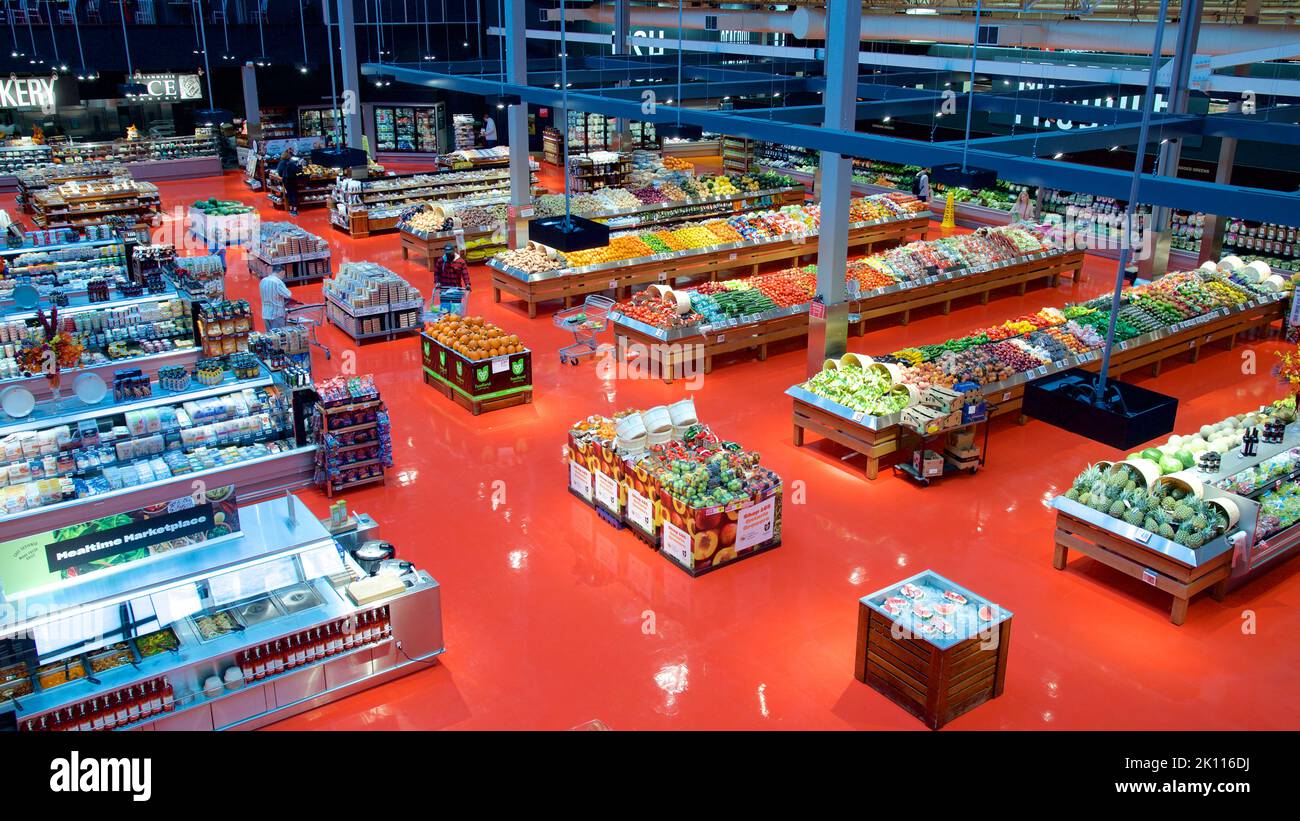 High-angle view of a supermarket (Toronto, Canada) Stock Photo