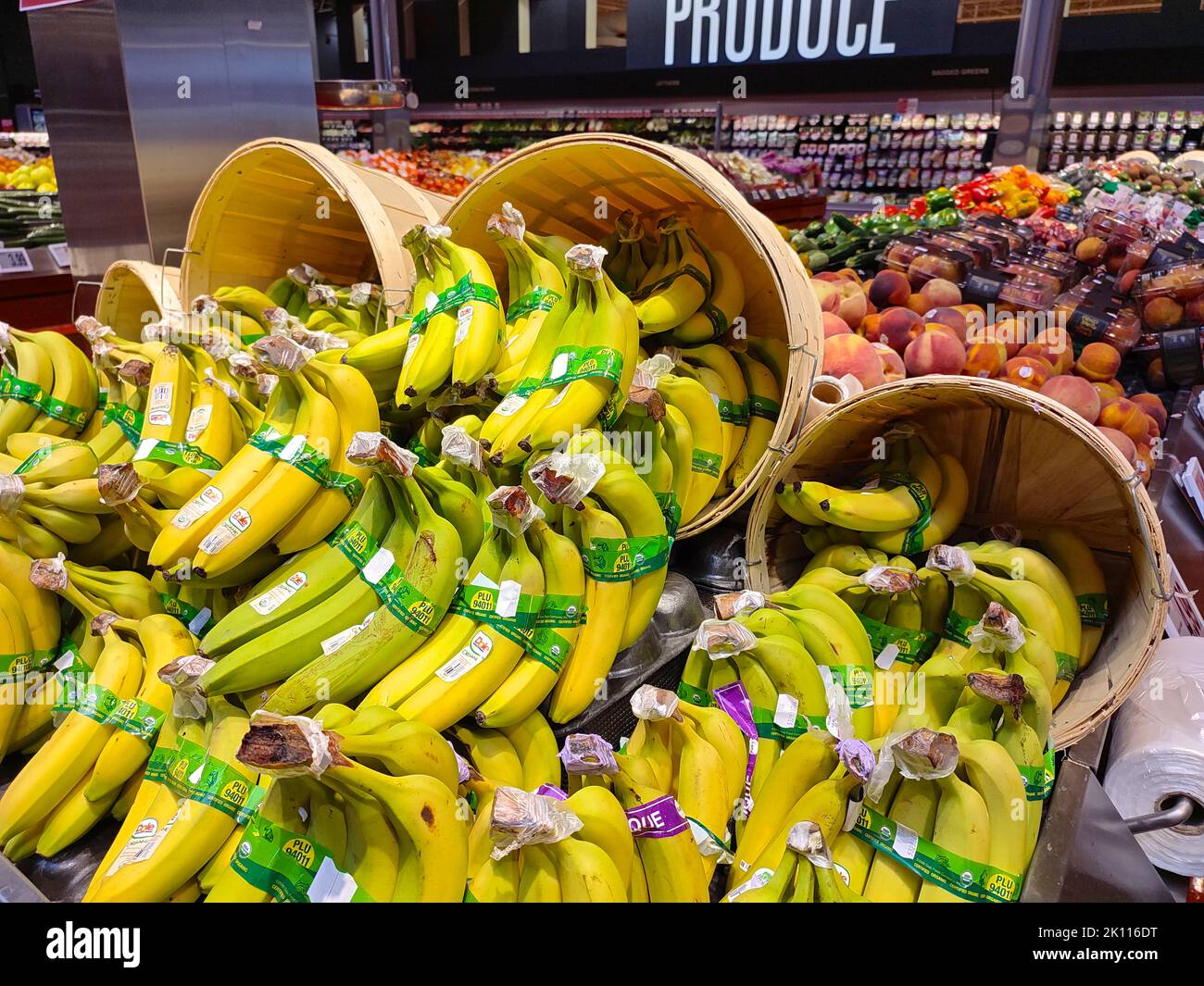 Banana for sale in the supermarket Stock Photo