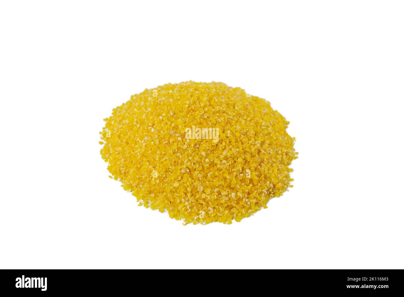 corn grits heap isolated on white background. nutrition. food ingredient Stock Photo Alamy