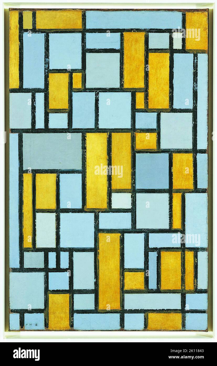 Piet Mondrian. Composition in Grey and Ochre, 1918. oil on canvas, 80,2 x 49,9 cm Stock Photo